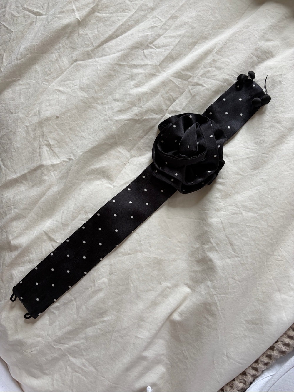 Black Polka Dot Floral Zara Choker Necklace